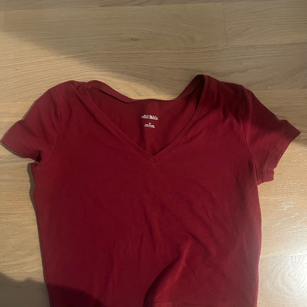 Wild Fable Deep Red V-Neck Tee